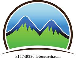 montanhas, ícone
