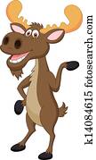 Moose cartoon waving Moose cartoon waving