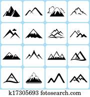 Mountain Icons Set Mountain Icons Set