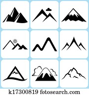 Mountain Icons Set Mountain Icons Set