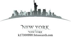 new york city skyline, silhouette, wei?er hintergrund new york city skyline, silhouette, wei?er hintergrund