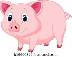 niedlich, schwein, karikatur niedlich, schwein, karikatur