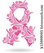 nosotros, ser, fuerte, cinta rosa, logotipo