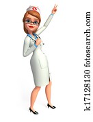 Nurse pointing to blank Nurse pointing to blank