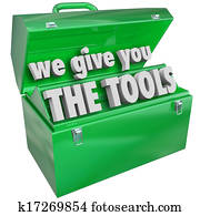 nós, dar, tu, a, ferramentas, toolbox, valioso, habilidades, serviço