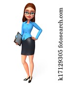 Office woman with notepad
