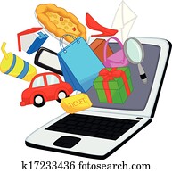 Online shopping cartoon Online shopping cartoon