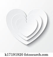 Paper heart Valentines day card on white. Paper heart Valentines day card on white.