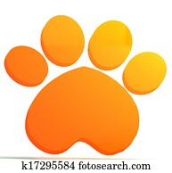 Paw print orange icon logo Paw print orange icon logo
