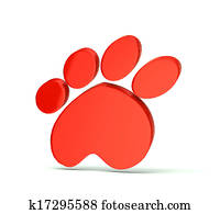 Paw print red icon logo Paw print red icon logo