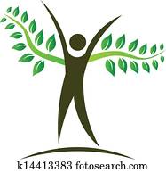 People tree logo design element People tree logo design element