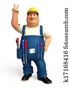 Plumber on the blank background Plumber on the blank background