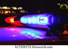 Police lights by night Police lights by night