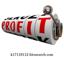profit, mot, machine, roues, faisant argent