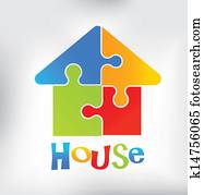 puzzel, haus puzzel, haus