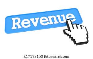 revenu, bouton, à, main, cursor.