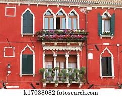 Finnland, porvoo, rot, jahrgangsauto, vor, haus, fassade Stock Bild