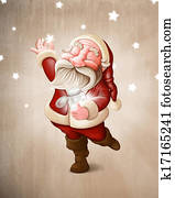 Santa Claus collects stars Santa Claus collects stars
