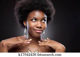 schön, schwarze frau