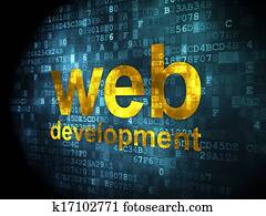 SEO web design concept: Web Development on digital background SEO web design concept: Web Development on digital background