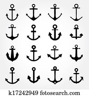 Set of anchor symbols or logo Set of anchor symbols or logo