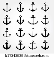 Set of anchor symbols or logo templ Set of anchor symbols or logo templ