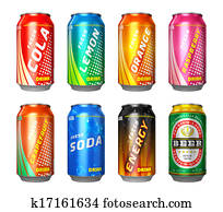 Set of drink cans Set of drink cans