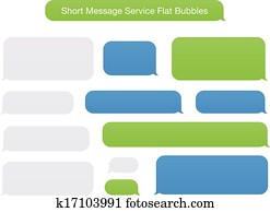 Short Message Service Flat Bubbles Short Message Service Flat Bubbles