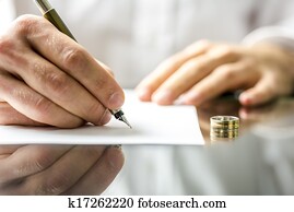 Signing divorce papers Signing divorce papers