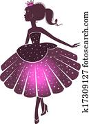 Silhouette of a beautiful princess Silhouette of a beautiful princess