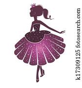 Silhouette of a beautiful princess Silhouette of a beautiful princess