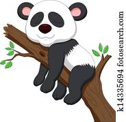 Sleeping panda cartoon Sleeping panda cartoon