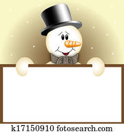 Snowman with sign Snowman with sign