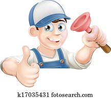 Spanner man over banner thumbs up