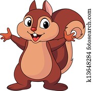 Squirrel cartoon waving hand Squirrel cartoon waving hand