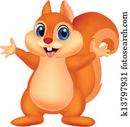 Squirrel cartoon waving hand Squirrel cartoon waving hand