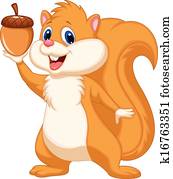 Squirrel cartoon with nut Squirrel cartoon with nut
