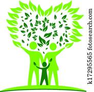 stamboom, hart, vellen, logo