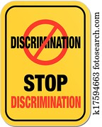 stop discrimination yellow sign