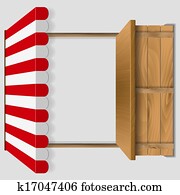 store window with striped awning store window with striped awning