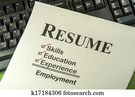 sucedido, emprego, conceito, com, retomar, lista de verificação