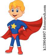 Superhero kid cartoon Superhero kid cartoon