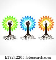 Unity, victory and helping hand tree Unity, victory and helping hand tree