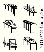 Various types of bridges Clip Art | k16324127 | Fotosearch