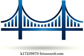Vector Blue Bridge Logo Vector Blue Bridge Logo