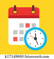Vector Calendar and Clock Icon Vector Calendar and Clock Icon