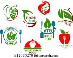 vegetarisk mad, symboler