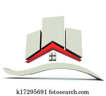 woning, en, gebouwen, grafisch, logo