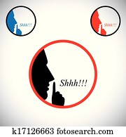 young man saying shh & gesturing using his forefinger - concept vector. This graphic contains a young male person raising his hand indicating to stop talking, making noise & to be silent