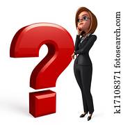 אישה של עסק, עם, סימן שאלה